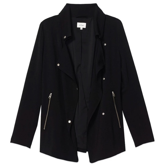 Aritzia Wilfred Mayet Black Crepe Moto Jacket Medium - Picture 1 of 12